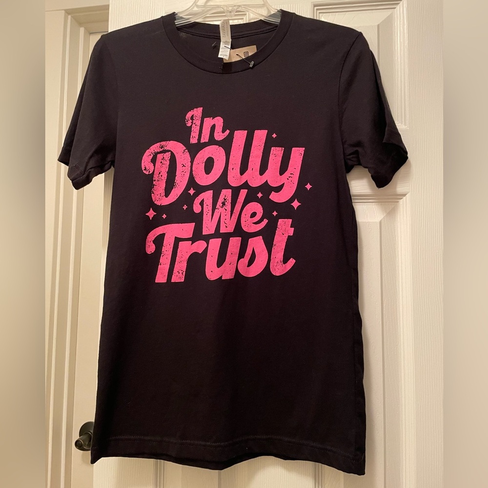 Dolly Parton Black and Pink top